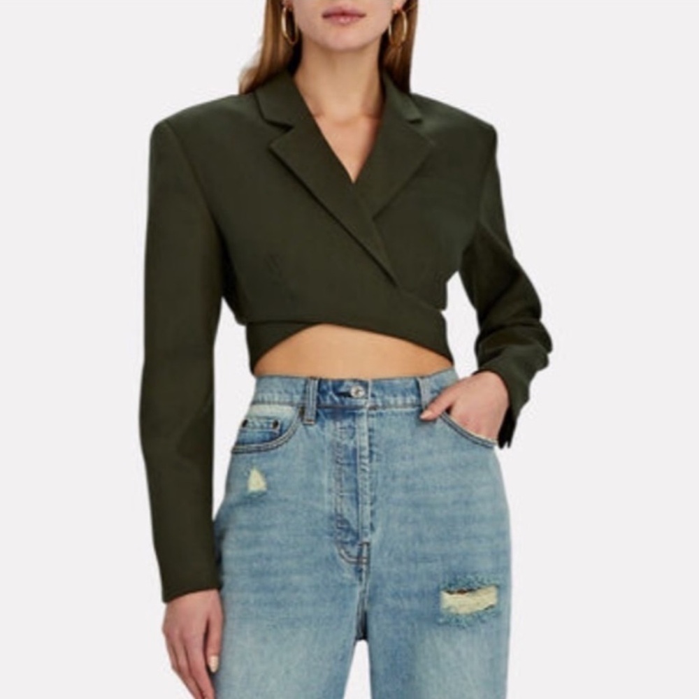 RONNY KOBO Zuna Cropped Wrap Blazer
